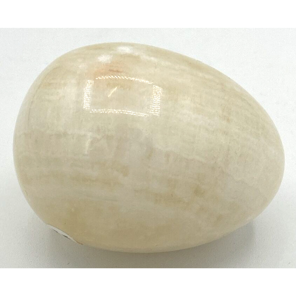 Vintage White & Tan Onyx/Marble Egg Paperwight Made in Pakistan SKU U195